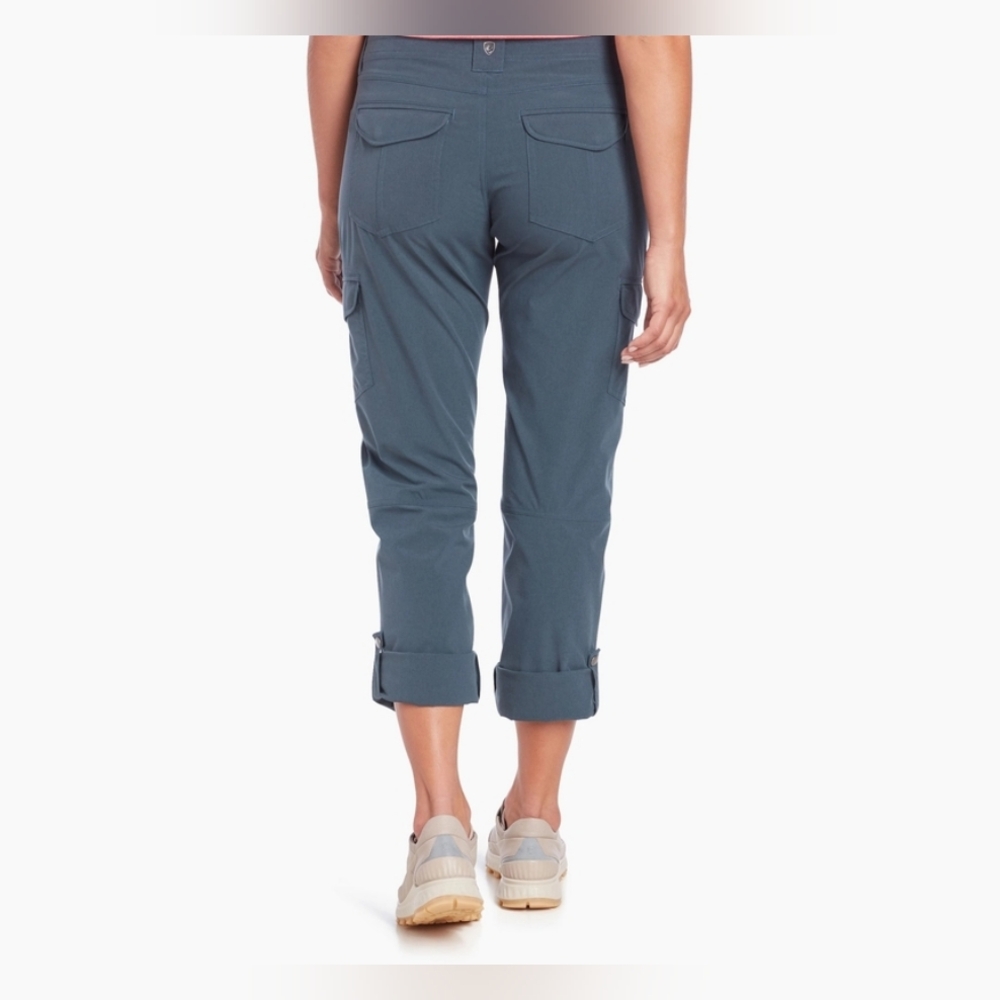 Kuhl Freeflex Rollup Pants Capris Rainstorm Blue Grey 6 Short Cargo Hiking - Picture 2 of 14